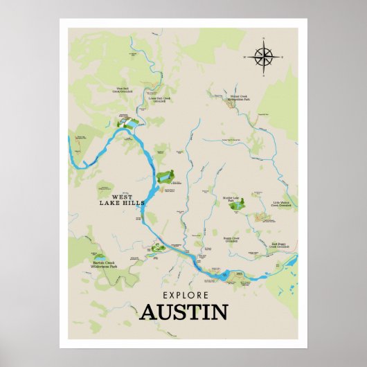Austin Outdoor Map Poster (Voorkant)