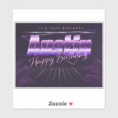 Austin Prénom lila retro Sticker (Feuille)