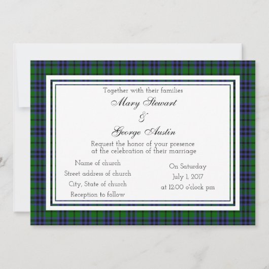 Austin Scottish Faire-part de mariage (Devant)