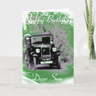 AUSTIN SEPT VINTAGE VOITURE CARTE DE SALUTAGE