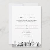 Austin Skyline bruiloft uitnodiging met foto (Voorkant)