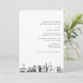 Austin Skyline Destination Wedding Invitation (Debout devant)