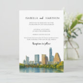 Austin Skyline Destination Wedding Invitation (Debout devant)