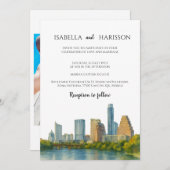 Austin Skyline Destination Wedding Invitation (Devant / Derrière)