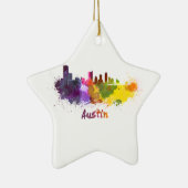 Austin skyline in watercolor keramisch ornament (Rechts)