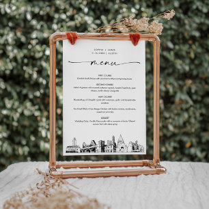 Austin Skyline Mariage Diner Carte menu 5x7