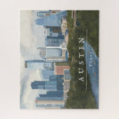 Austin Skyline Painted Art Print Legpuzzel (Verticaal)