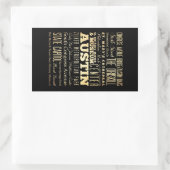 Austin Stad van Texas State Typography Art Rechthoekige Sticker (Tas)