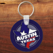 Austin Texaanse vlag barstte sleutelhanger (Voorkant)