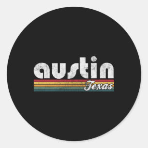 Austin Texas 70's 80's stijl Ronde Sticker