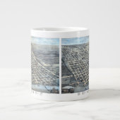 Austin, Texas Antiek Luchtfoto Stadsplattegrond va Extra Grote Mok (Voorkant)