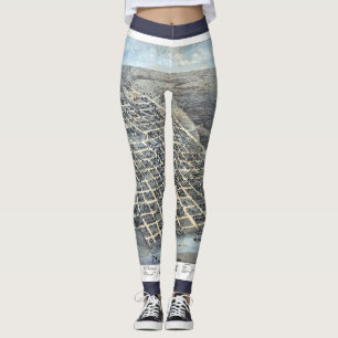 Austin, Texas Antiek Luchtfoto Stadsplattegrond va Leggings