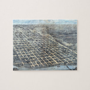Austin, Texas Antieke Luchtkaart van 1873 Legpuzzel