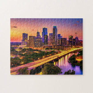 Austin Texas Art 2 Puzzle Skyline Art Austin