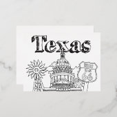 Austin Texas Art Vacances Texas Souvenir Design (Recto/Verso)