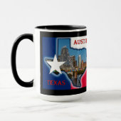 Austin, Texas avec couleurs de drapeau, Mug (Gauche)