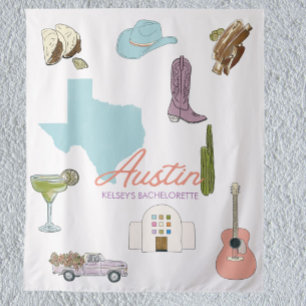 Austin Texas Bachelorette bruiloft Wandkleed