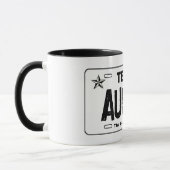 Austin Texas blanc plaque d'immatriculation tasse (Gauche)