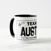 Austin Texas blanc plaque d'immatriculation tasse (Devant gauche)