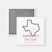 Austin Texas Brûlé Orange Frigo Magnet (Recto/Verso)