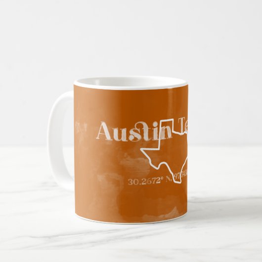 Austin Texas Brûlé Orange Mug (Devant gauche)