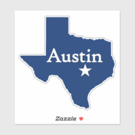Austin, Texas Capital City State Map Sticker