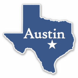 Austin, Texas Capital City State Map Sticker