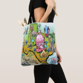 Austin Texas cartoon-kaart Tote Bag (Dichtbij)