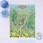 Austin Texas Cartoon Map Flyer (Enkel)