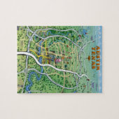 Austin Texas Cartoon Map Legpuzzel (Horizontaal)