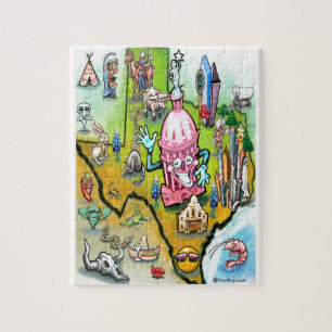 Austin Texas Cartoon Map Legpuzzel