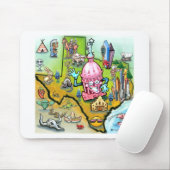 Austin Texas Cartoon Map Muismat (Met muis)