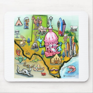 Austin Texas Cartoon Map Muismat