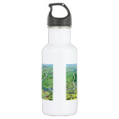 Austin Texas Cartoon Map Waterfles (Achterkant)