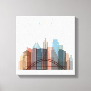 Austin, Texas City Skyline Canvas Afdruk