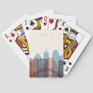 Austin, Texas City Skyline Pokerkaarten
