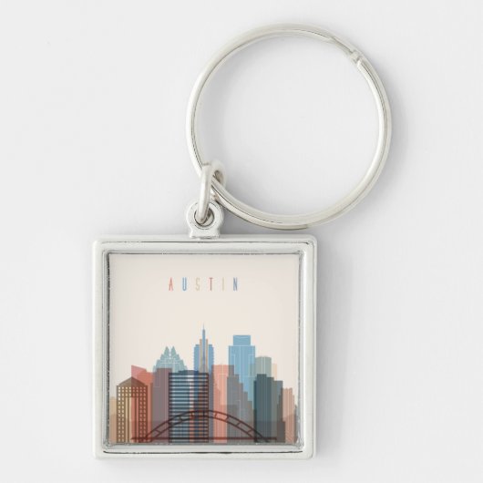 Austin, Texas | City Skyline Sleutelhanger (Voorkant)
