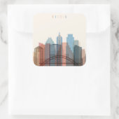 Austin, Texas | City Skyline Vierkante Sticker (Tas)