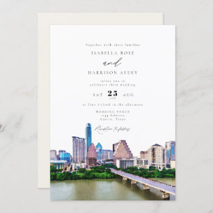 AUSTIN TEXAS City Skyline Wedding Kaart