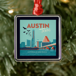 Austin, Texas Congress Avenue Bridge Metalen Ornament