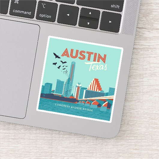 Austin, Texas | Congress Avenue Bridge Sticker (Detail)