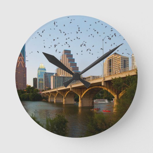 Austin, Texas Congress Bridge Bats Ronde Klok (Voorkant)