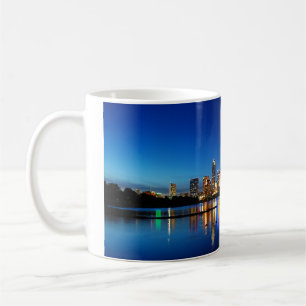 Austin Texas Downtown Night Skyline Ladybird Lake Koffiemok