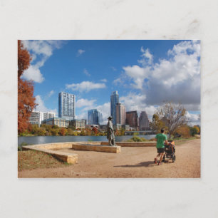 Austin Texas Downtown Skyline - Ladybird Lake Briefkaart