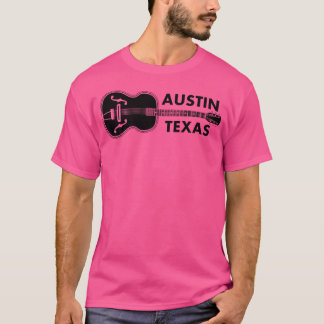 Austin Texas F-Hole akoestische country muziek git T-shirt