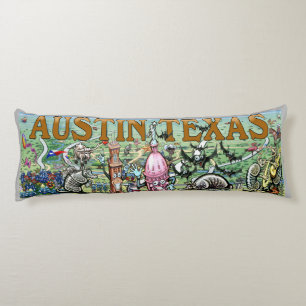 Austin Texas Fun Map Lichaamskussen
