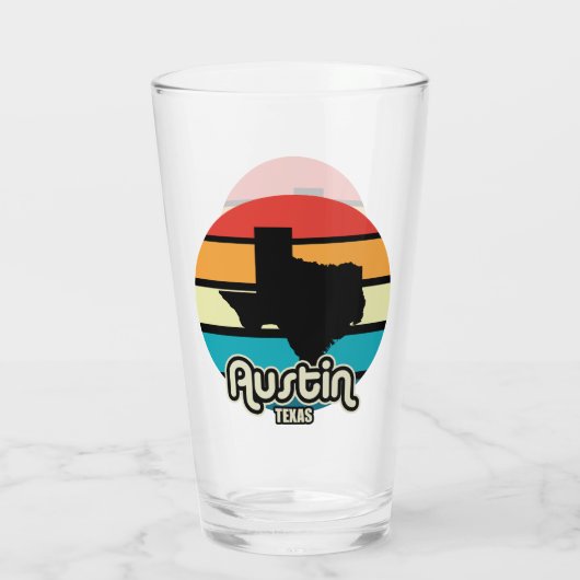 Austin, Texas Glas (Achterkant)