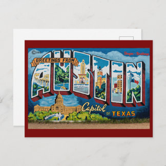 Austin, Texas Groeten Briefkaart