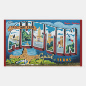 Austin, Texas Groeten Rechthoekige Sticker (Voorkant)