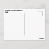 Austin, Texas Halloween Kostuumfeest Briefkaart (Achterkant)